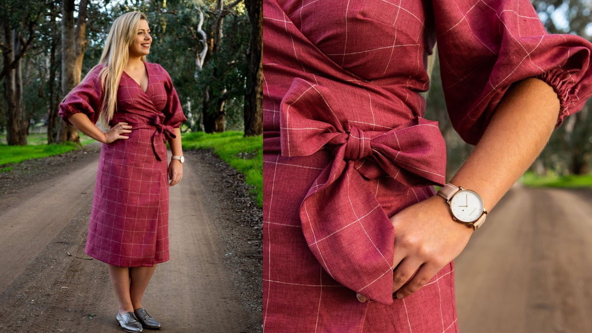 Aura Dress in Linen by Two Sewing Sisters Blog de Linum