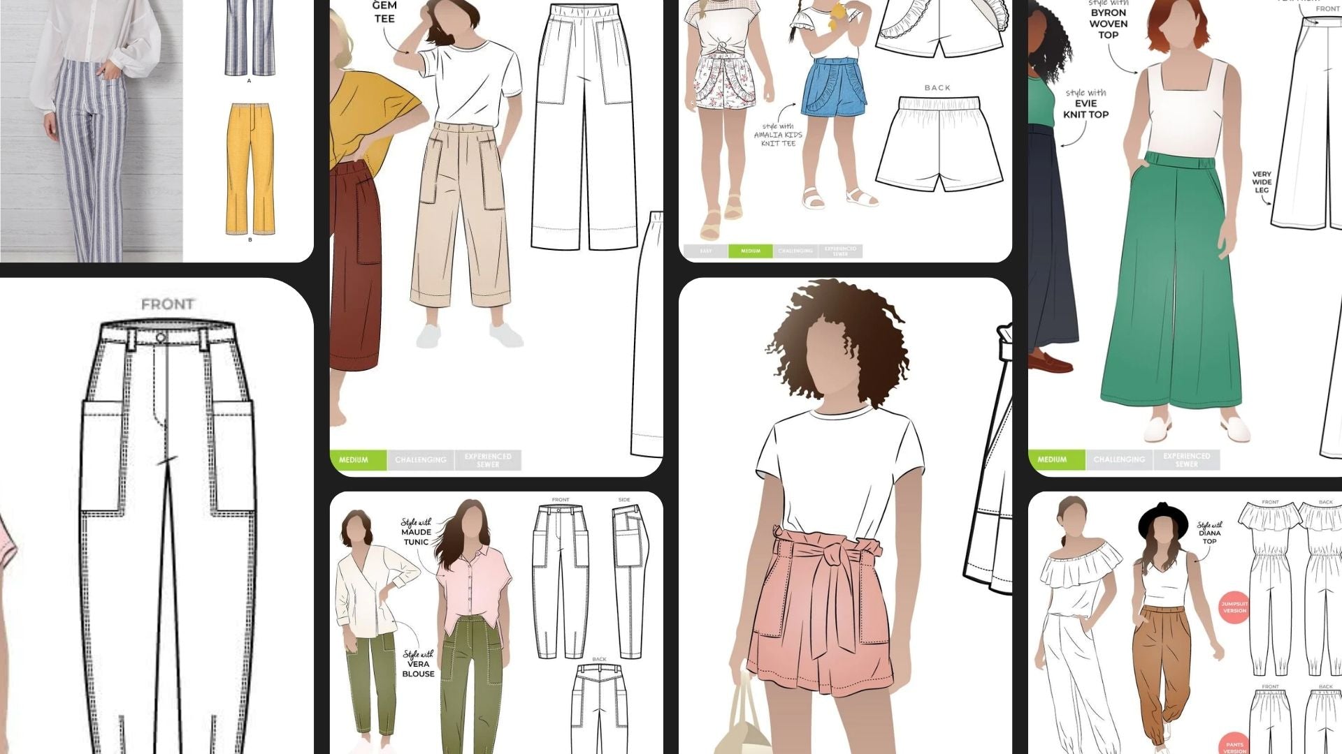 Buy Pants & Shorts Sewing Patterns Online Australia de Linum