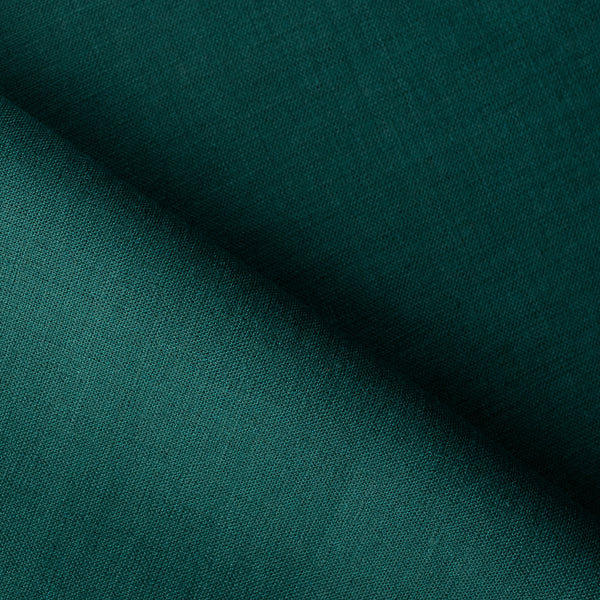Emerald Depths 100% Linen Fabric, rich deep green color, luxurious natural texture, ideal for sophisticated designs.