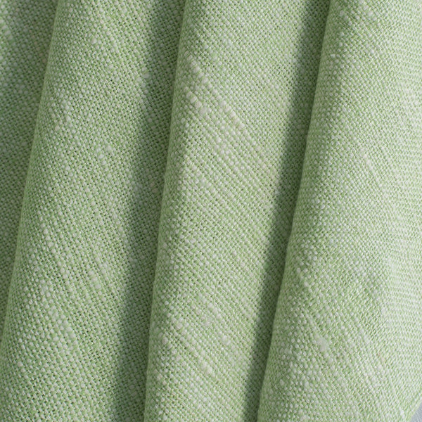 Pine Glade Yarn-Dyed Linen Silk Blend Fabric – handwoven linen & Eri silk, medium-heavy upholstery fabric (325 GSM)
