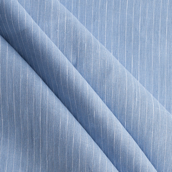 Blue Mist Pinstripe 100% Linen Fabric