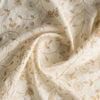 Ivory Bloom Embroidered Linen Fabric – lightweight natural linen with tonal leafy vine embroidery