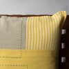 100% Linen Mustard Patchwork Cushion Cover