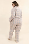 Elegant Carolyn Pajamas set with classic notched collar, customizable sleeve options, and contrasting piping details, designed for intermediate sewers