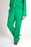 Elegant Carolyn Pajamas set with classic notched collar, customizable sleeve options, and contrasting piping details, designed for intermediate sewers