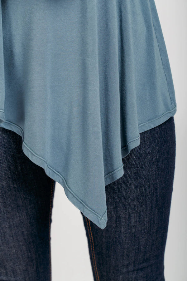 Floreat sewing pattern for an asymmetrical dress or blouse, suitable for light to medium weight fabrics, with multiple sleeve and hem lengths.