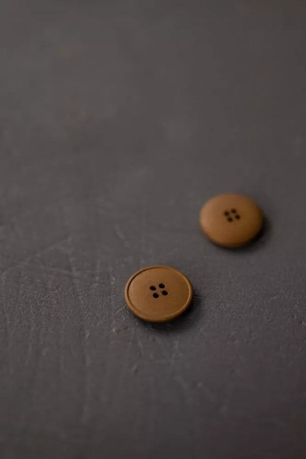 Stanley Tan Hemp Button 20mm - eco-friendly hemp button for sewing and garments