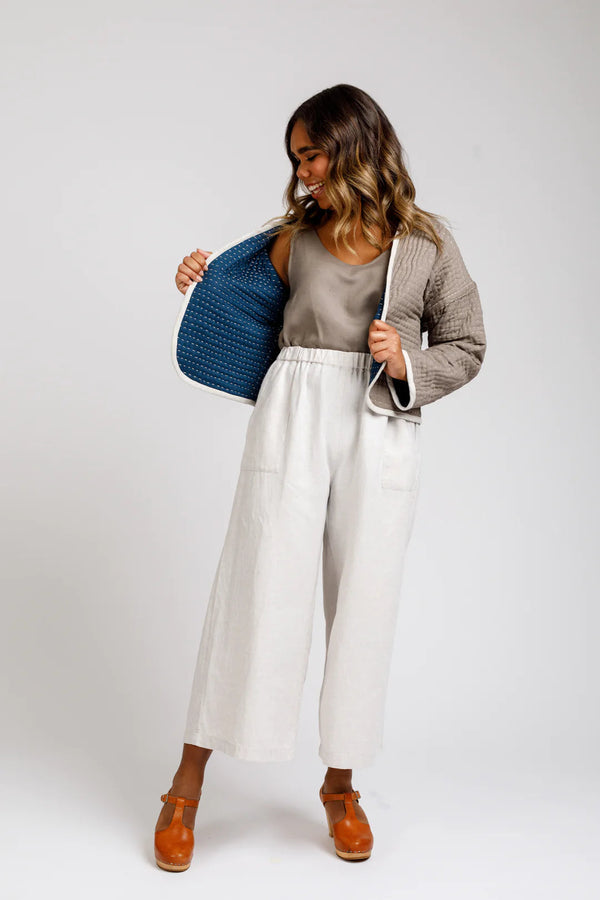 Hovea Curve multi-size sewing pattern for a loose-fit jacket & coat with multiple length options and deep angled pockets, ideal for light to medium-weight fabrics.