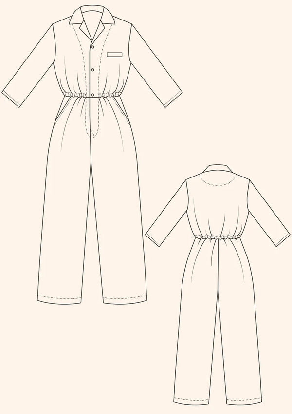 Jesse Jumpsuit sewing pattern, an all-in-one outfit offering true comfort, style, and casual charm, suitable for year-round wear and a best seller.
