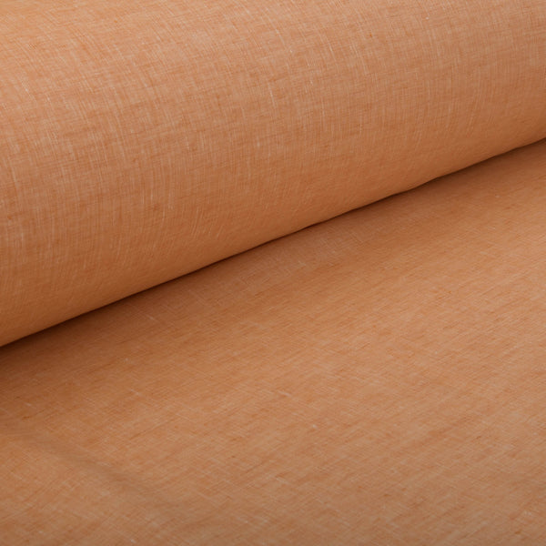 Orange Chambray 100% Linen Fabric-Pure Linen Fabric-Baird Mcnutt Linen-de Linum