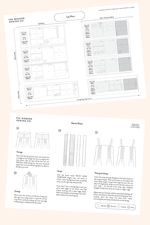 Sienna Dress Sewing Pattern - Intermediate Level - Featuring Pintucks, French Seams, and Invisible Zip Details, Suitable for Linen and Silk Fabrics, Sizes 4-28