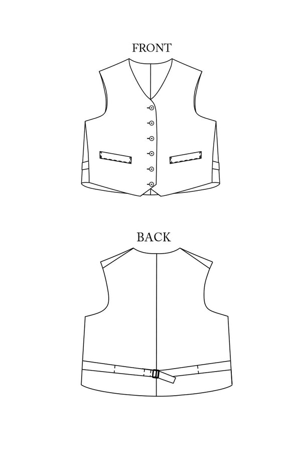 Miller Sewing Pattern - Boxy Waistcoat with Welt Pockets and Stitched Belt
