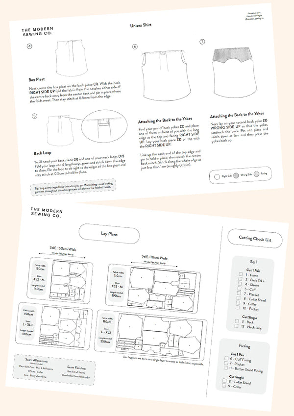 Unisex Shirt Multi-Size PDF Pattern