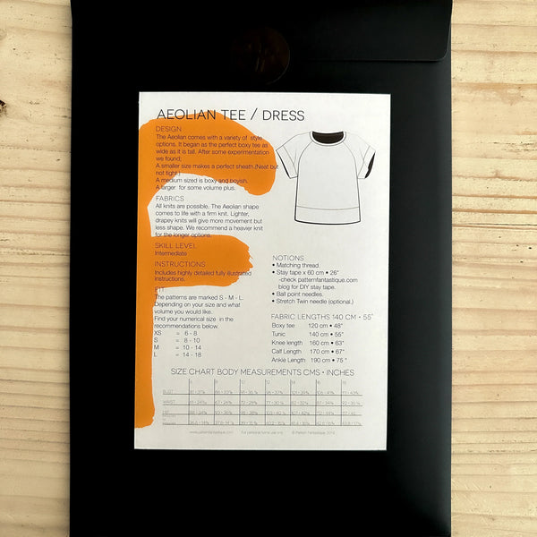 Aeolian Tee & Dress Sewing Pattern – boxy fit with square sleeves & draped silhouette