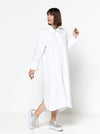 Anais Dress Sewing Pattern – long-line shirt-style dress with raglan sleeves and hi-low hem
