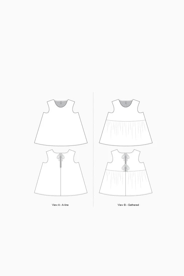 Baby Fawn Dress Sewing Pattern - A-line and Gathered Skirt Styles