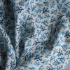 Blue Coral 100% Linen Fabric – ocean-inspired blue print on white-green base