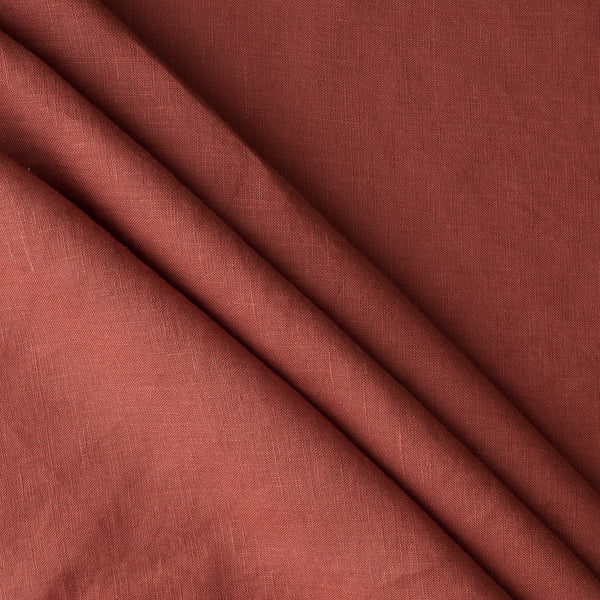 Close-up of Burnt Sienna extra wide 280cm 100% linen fabric 165gsm for dresses, shirts, skirts, relaxed pants, curtains and home textiles