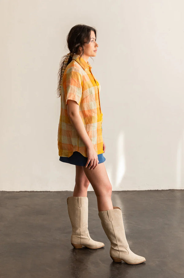 Butano Button Up Sewing Pattern – relaxed button-up shirt with optional neckerchief, XS-7X