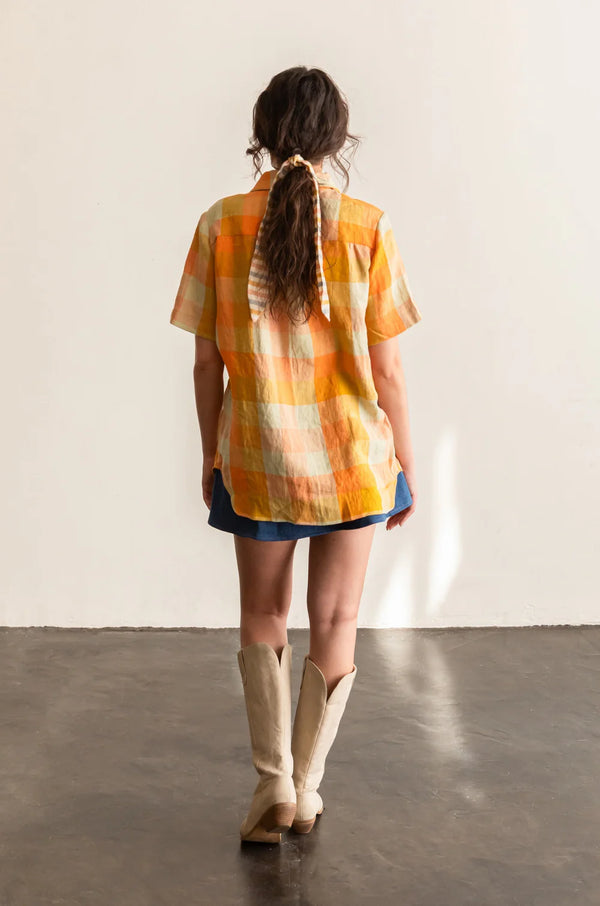 Butano Button Up Sewing Pattern – relaxed button-up shirt with optional neckerchief, XS-7X