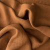 Close-up of Classic Tobacco extra wide 280cm 100% linen fabric 300gsm for jackets, aprons, cushions, curtains and structured home textiles