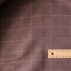 Cocoa Grid Yarn-Dyed Linen Blend Fabric – deep brown with rustic gold windowpane check, lightweight 130 GSM