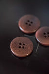 Brown corozo button 15mm, 4 hole sewing button