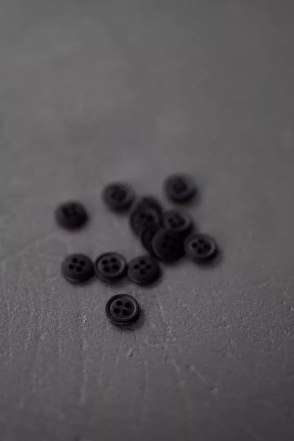 Black Cotton Button 11mm - organic cotton sewing button, eco-friendly and washable