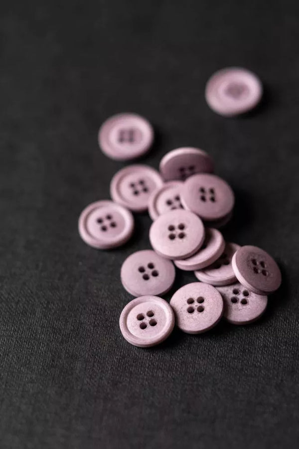 Dusty Pink Cotton Button 15mm - organic cotton sewing button, eco-friendly and washable
