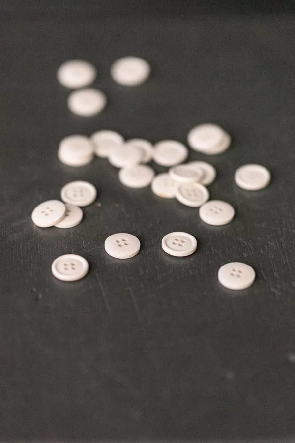 Ecru Cotton Button 15mm - organic cotton sewing button, eco-friendly and washable