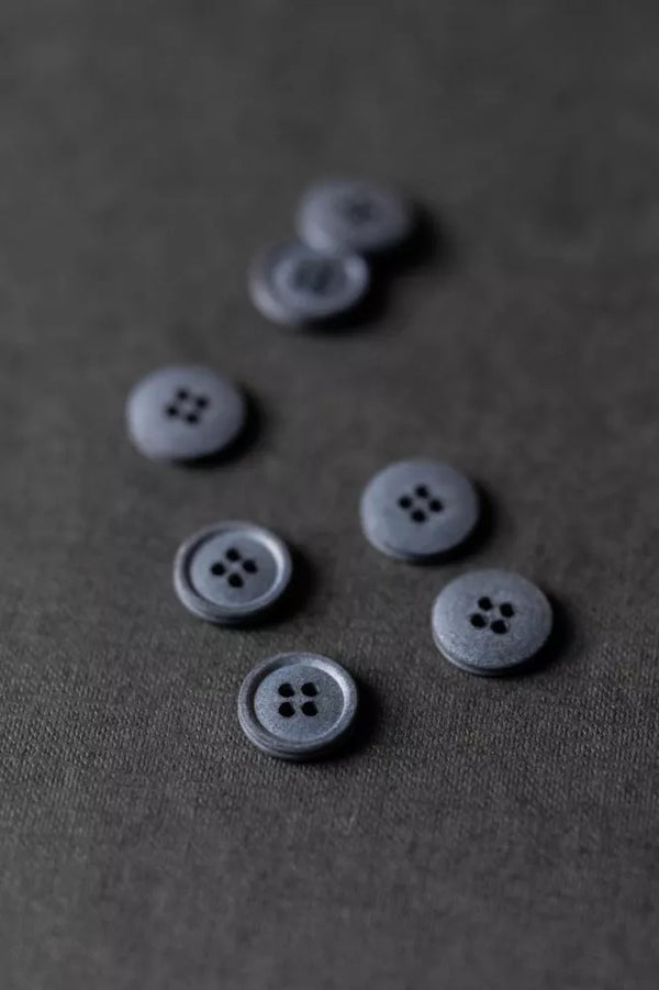 Silt Grey Cotton Button 15mm - organic cotton sewing button, eco-friendly and washable