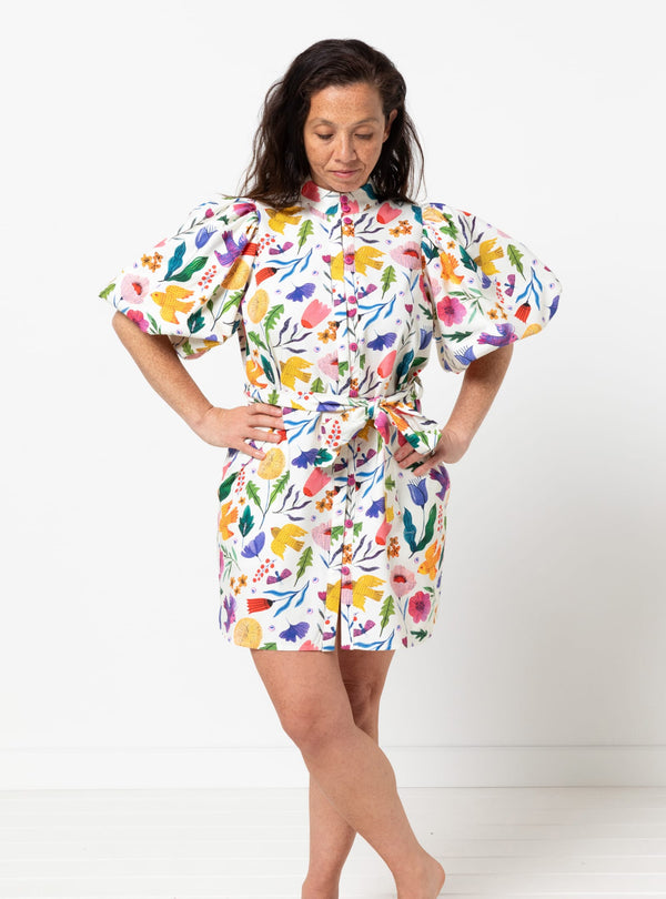 dress made from Dallas woven shirt and dress sewing pattern