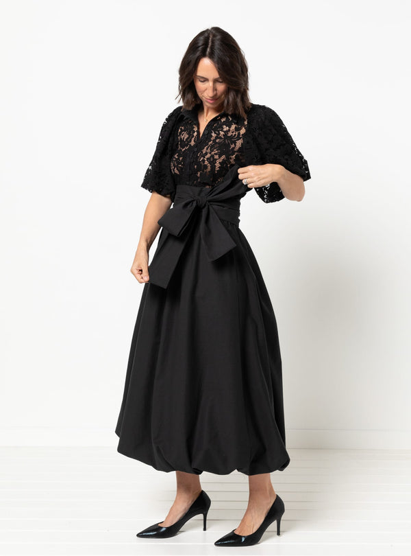 dress made from Dallas woven shirt and dress sewing pattern