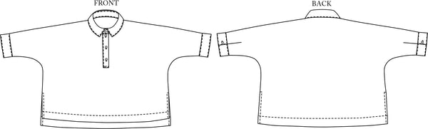 Ellsworth Sewing Pattern - Oversized Boxy Shirt with Dropped-Back Hem and Half Placket