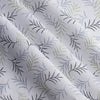 Fern Breeze Linen Blend Fabric – delicate leaf pattern in green, grey & black on white, lightweight 136 GSM