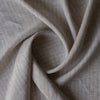 Greige Meadow Stripe linen fabric – lightweight 115 GSM yarn-dyed linen with fine pastel stripes, soft greige base for shirts and dresses