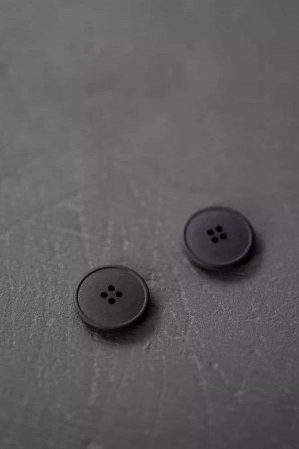 Black Hemp Button 20mm - eco-friendly hemp button for sewing and garments
