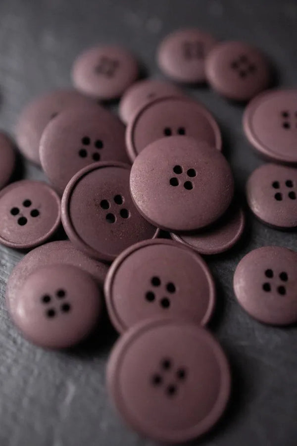 Plum Brown Hemp Button 15mm - eco-friendly hemp button for sewing and garments