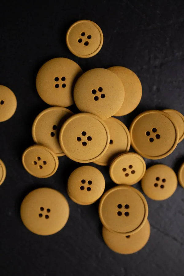 Yellow Hemp Button 20mm - eco-friendly hemp button for sewing and garments