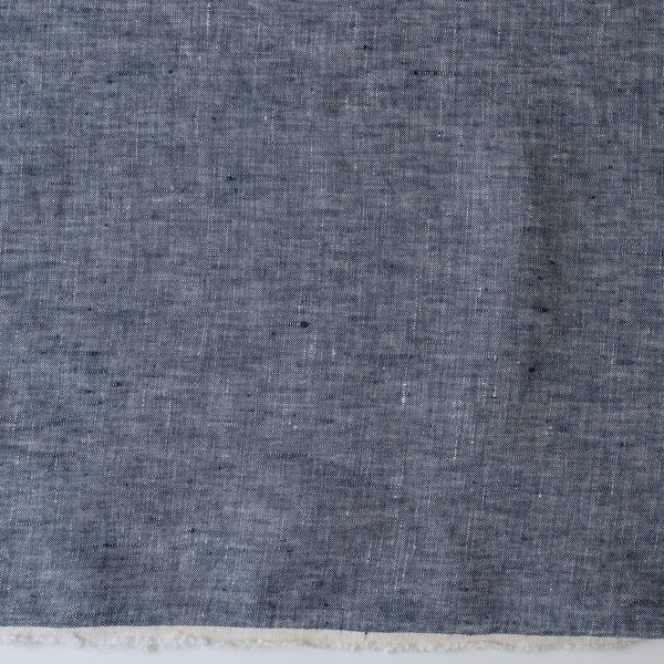 Close-up of Indigo Coast extra wide 280cm 100% linen fabric 165gsm for dresses, shirts, skirts, relaxed pants, curtains and home textiles