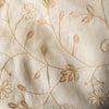 Ivory Bloom Embroidered Linen Fabric – lightweight natural linen with tonal leafy vine embroidery