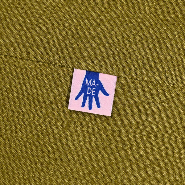 Made woven KATM sewing labels for handmade clothes and DIY sewing projects