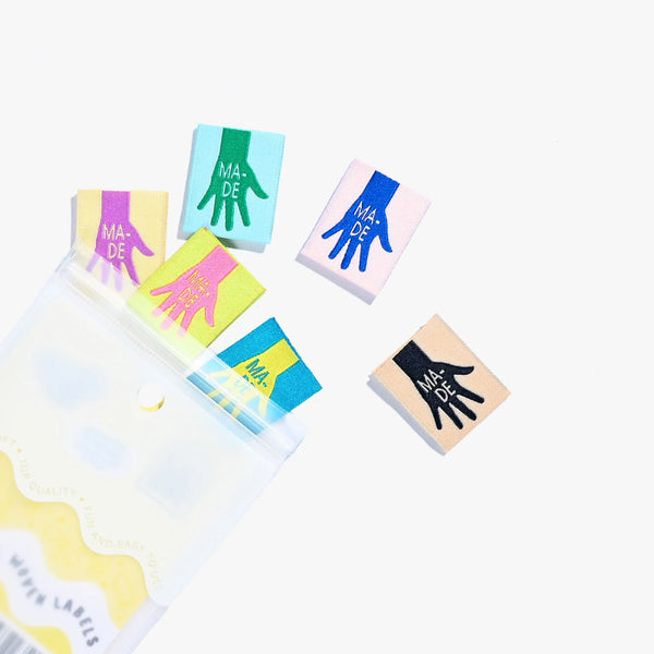 Made woven KATM sewing labels for handmade clothes and DIY sewing projects