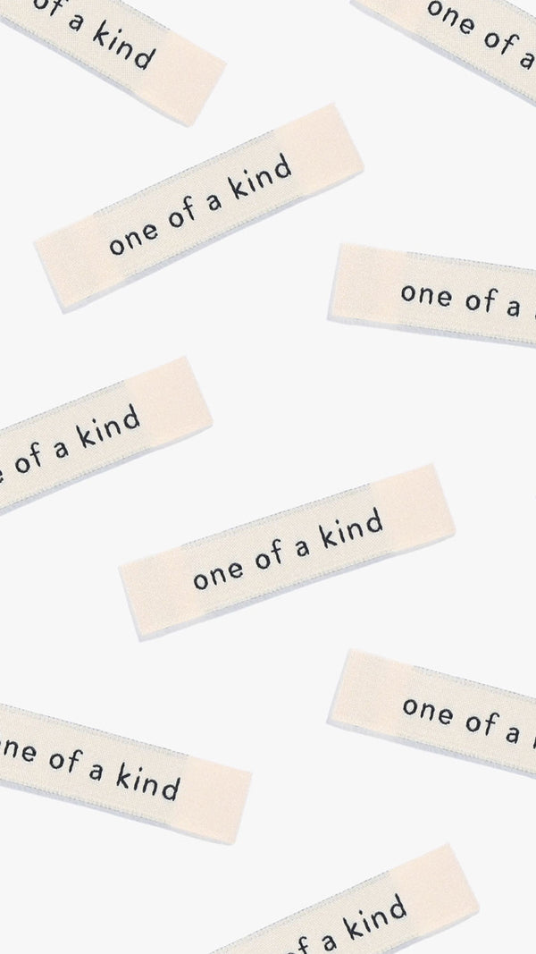 One Of A Kind woven KATM sewing labels for handmade clothes and DIY sewing projects