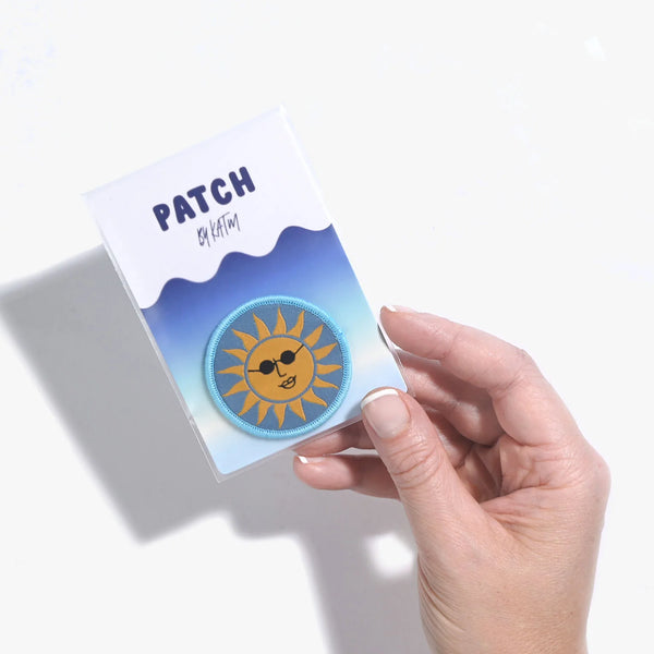 Sunglasses Sun iron-on patch KATM sewing label for handmade clothes and DIY sewing projects