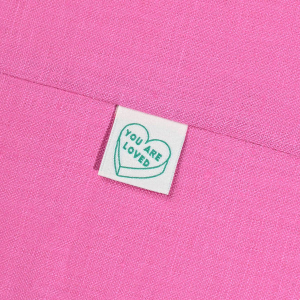 You Are Loved woven KATM sewing labels for handmade clothes and DIY sewing projects