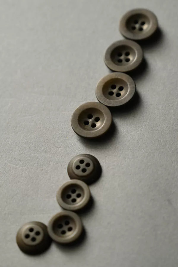 Khaki corozo button 14mm, 4 hole sewing button