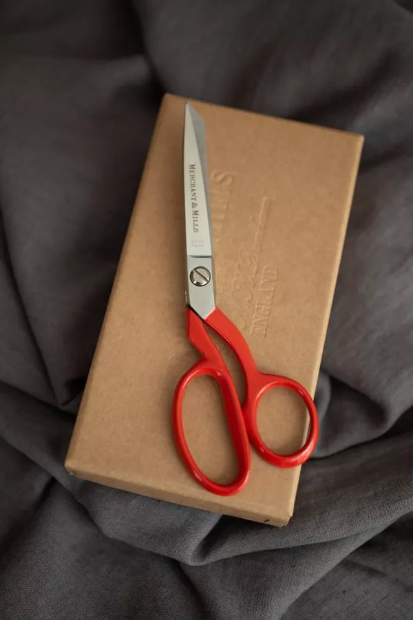 Merchant & Mills Red Extra Sharp 8" Scissors with chrome blades and red enamel handles for precision cutting