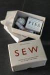 Merchant & Mills Sew Box with premium sewing essentials including scissors, pins, and tape measure