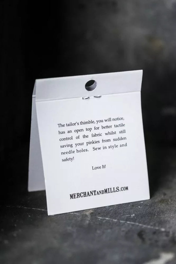 Solid brass tailor’s thimble by Merchant & Mills – open top sewing thimble 18 mm size